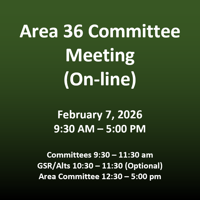 02/07/2026: Area 36 Committee Meeting