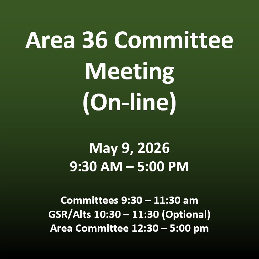 05/09/2026: Area 36 Committee&nbsp;Meeting